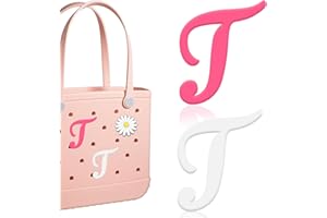 AIERSA 2Pcs Letter Charms for Bogg Bag,Charm for Bogg Bag Accessories,Alphabet Insert Charms Compatible with Bogg Bag and Simply Southern Bag Decorative, Fit Most Rubber Beach Bag