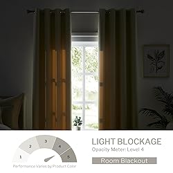 Melodieux Blackout Curtains for Bedroom Beige Room
