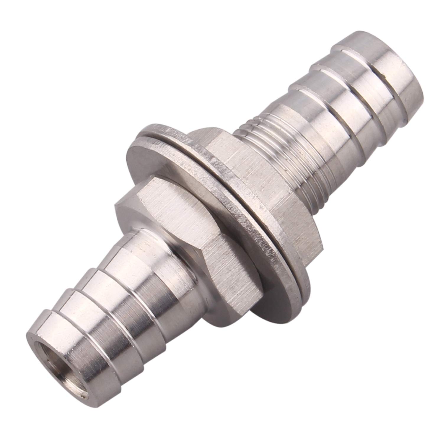 Hex Head, ThruBulk Barbed Barb, Hose 1/2 Steel Stainless DERPIPE