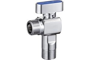 SUBMARINE Angle Stop Valve, Brass Material, 1/2'' Inlet and Outlet Caliber, 1/4 Turn Shut Off Valve, with 3/8'' Adapter, Suit