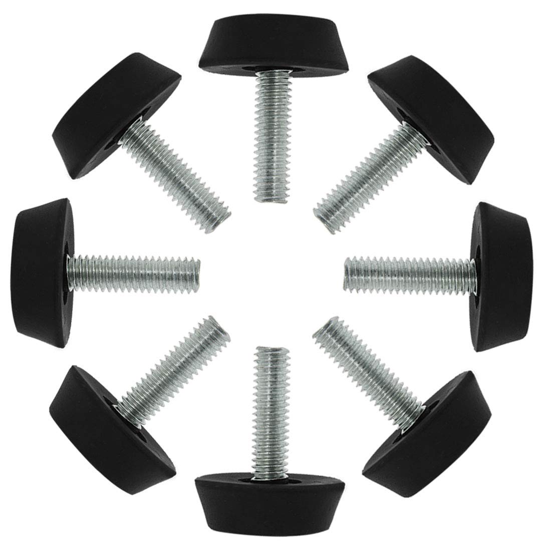 Sourcingmap M6 x 20 x 25mm Furniture Glide Leveling Feet Adjustable Leveler Floor Protector for Table Desk Leg 8 Pack