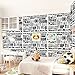 Yifely Vintage Black White Newspaper Furniture Decor Paper Self-Adhesive Shelf Drawer Liner Bookcase Sticker 17.7 Inch by 9.8 Feet