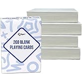Regal Games 208 Blank Playing Cards to Write On - Custom Blank Deck of Cards - (2.5" x 3.5") Cardstock White Poker Size - 4 Packs x 52 Cards