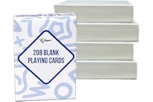Regal Games 208 Blank Playing Cards to Write On - Custom Blank Deck of Cards - (2.5" x 3.5") Cardstock White Poker Size - 4 Packs x 52 Cards