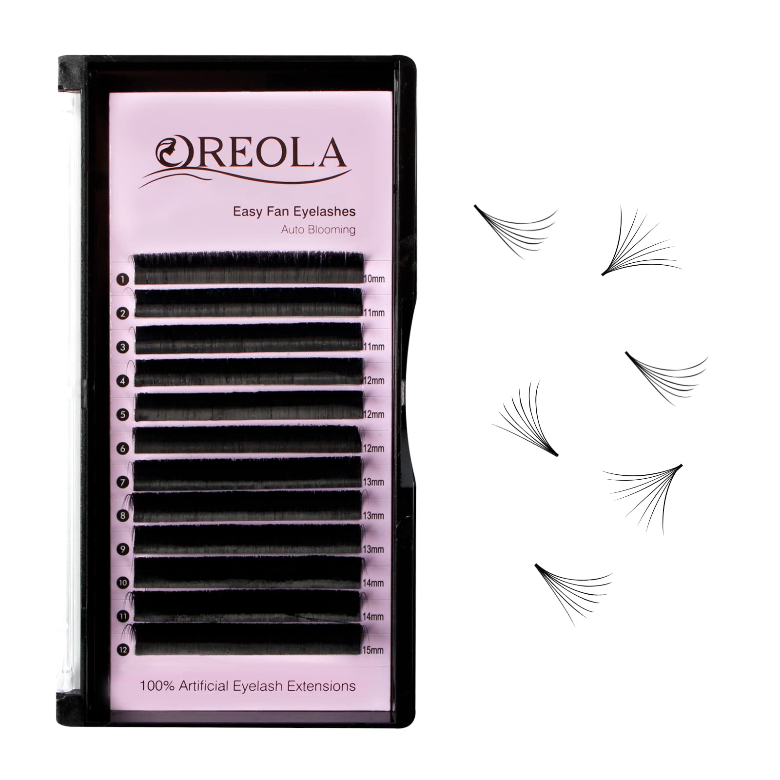 Oreola Volume Eyelash Extensions 0.07D Easy Fan Lashes Second Self Fanning Eye Lashes Flat Lashes Silk Eyelashes Extensions for Professional Use — image 1