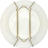 Rocky Mountain Goods Plate Hanger for Wall and Mounting Hardware - Fits Decorative Plates and Platters - Heavy Duty Polished Brass - Non Scratch Hooks - Includes Wall Mount Kit (5" - 8")