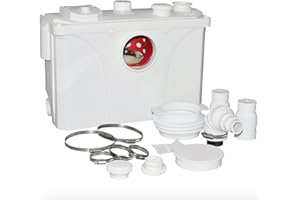 HOCANFLO 700W Macerator Pump, High Efficiency Sewerage Pump, Sewerage Macerator Toilet Pump Waste Water Toilet Disposal pump with 4 Water inlets for Sink, Shower Room, Laundry