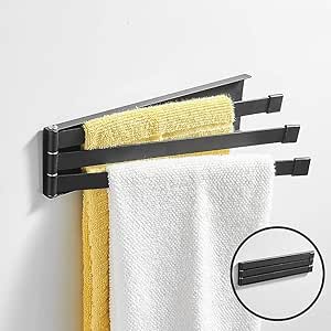 Toallero giratorio, 3 brazos, montado en la pared, toallero de ...