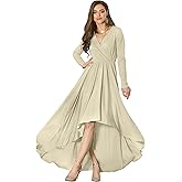 KOH KOH Womens Sleeve Wrap Slit Formal Fall Winter Cocktail Gown