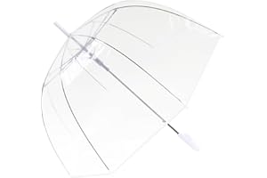 ThreeH Clear Bubble Umbrella Curved Handle Sturdy Plastic Transparent Dome 8 Ribs Auto Open Stick Umbrella