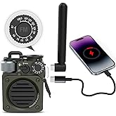 Muzen Upgraded Wild Mini 3.0 Outdoor Portable Wireless Bluetooth Speaker with FM Radio, Phone Charger/15H Playtime/IPX5 Waterproof/3 Mode Flashlight, Rugged Gear for Man Camping/Hiking/Travel(Green)