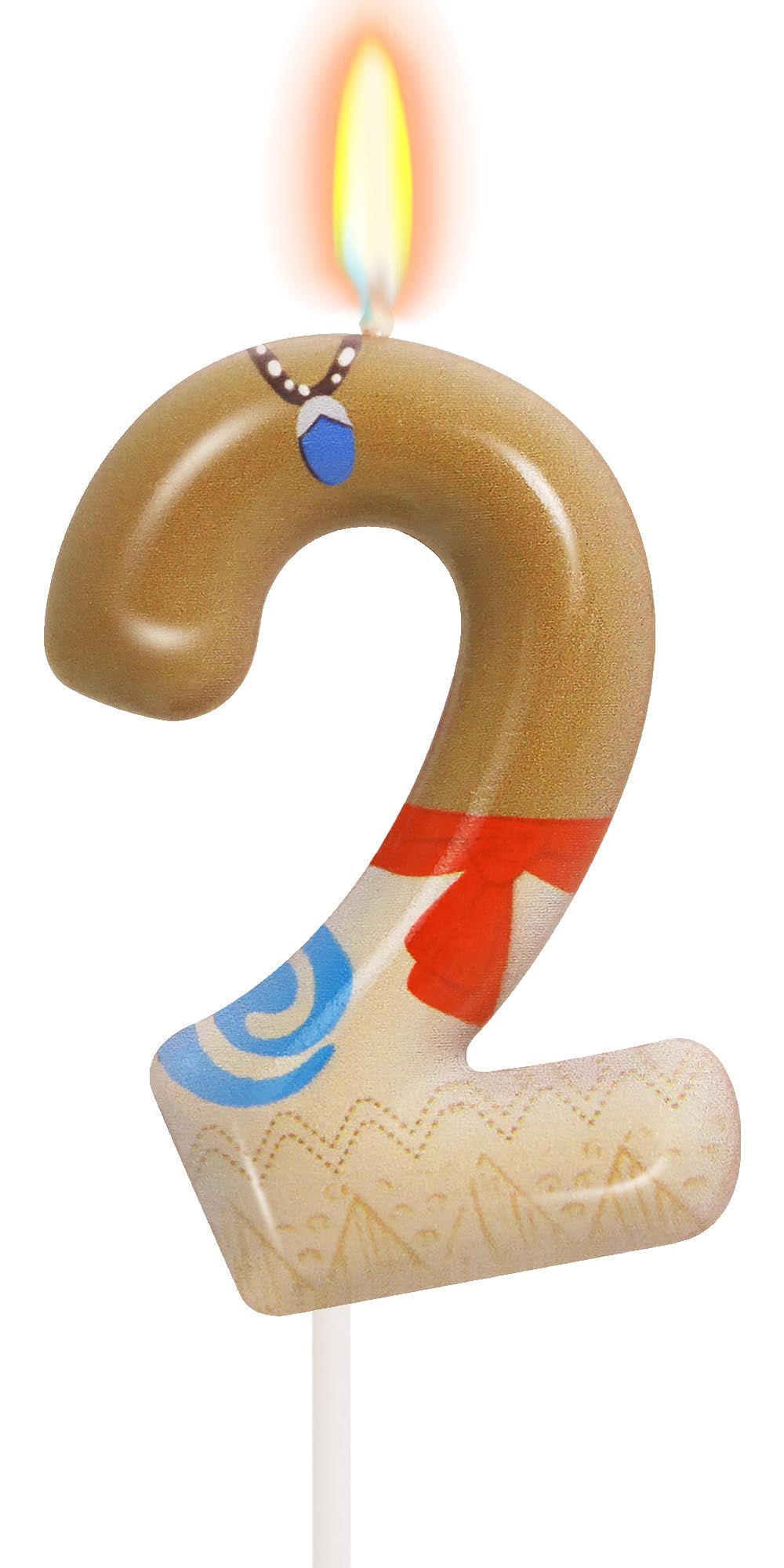 Photo 1 of 2nd Birthday Candle for Cake - Number 2 Candle, Summer Sea Cake Topper Island Style Cake Decorations, Boys Girls Cartoon Themed Birthday Party Supplies