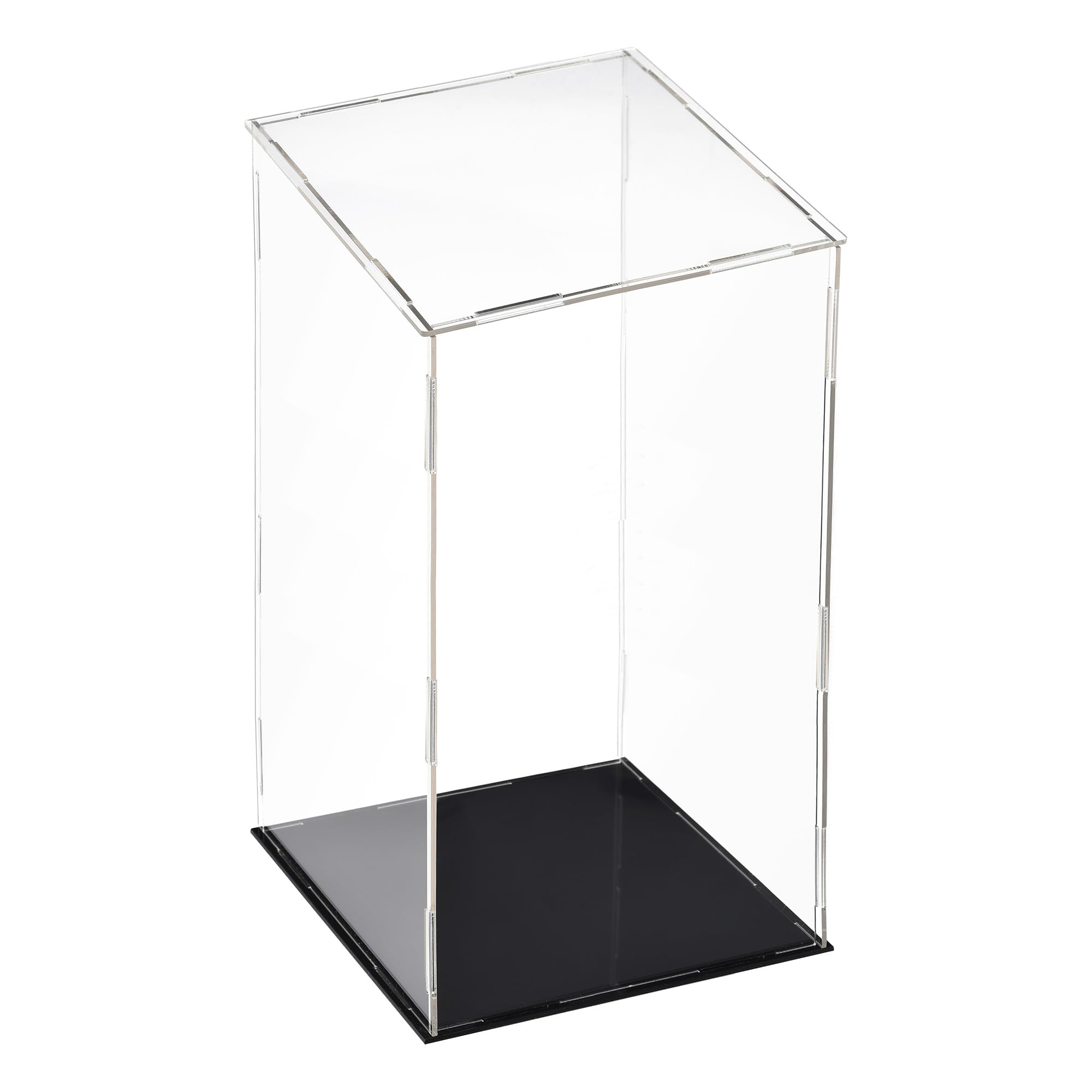 sourcing map Acrylic Clear Display Case Box Dustproof Protection Showcase Cube Collectibles Show Box 15x15x30cm