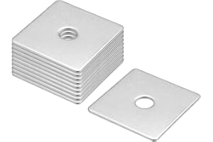 uxcell Square Washer, 10Pcs M10x50x50x2mm 304 Stainless Steel Square Plate Washers Flat Pad Spacer Gasket for Hardware Fastener