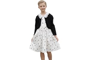 SMILING PINKER Little Girls' Long Sleeve Lace Bolero Cardigan Shrug