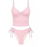 Seamolly Gingham Tank Top & Cinched Tied Side Hipster Bottom Tankini Set