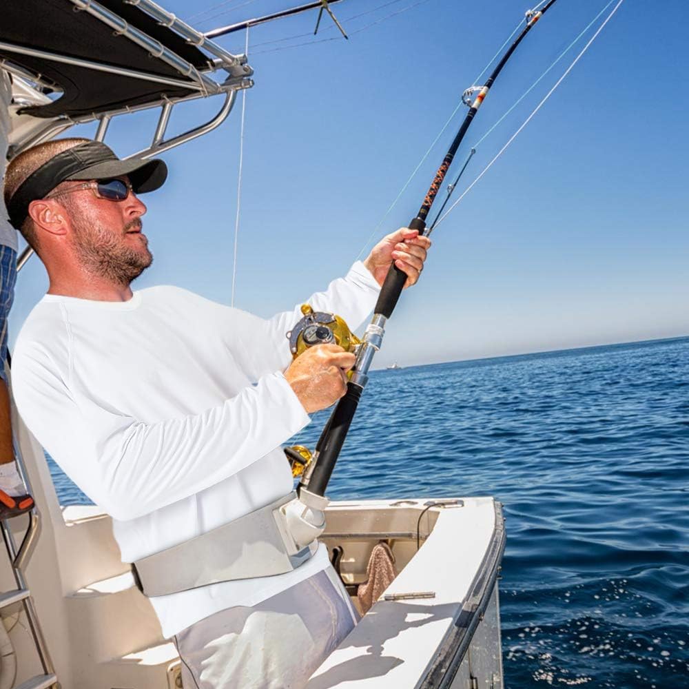 Sun Shirts for Men Long Sleeve UV Protection Fishing Shirts T-Shirt Outdoor Hiking UPF 50+ Neck Masks: Clothing