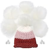 Furryvalley Faux Fur Pompom 6pcs DIY Crafts Fluffy Balls for Hat Shoes Scarves with Snap Fastener Removable Knitting Hat Horse Riding Hat Silk Accessories 6 Inch Extra Large (White)