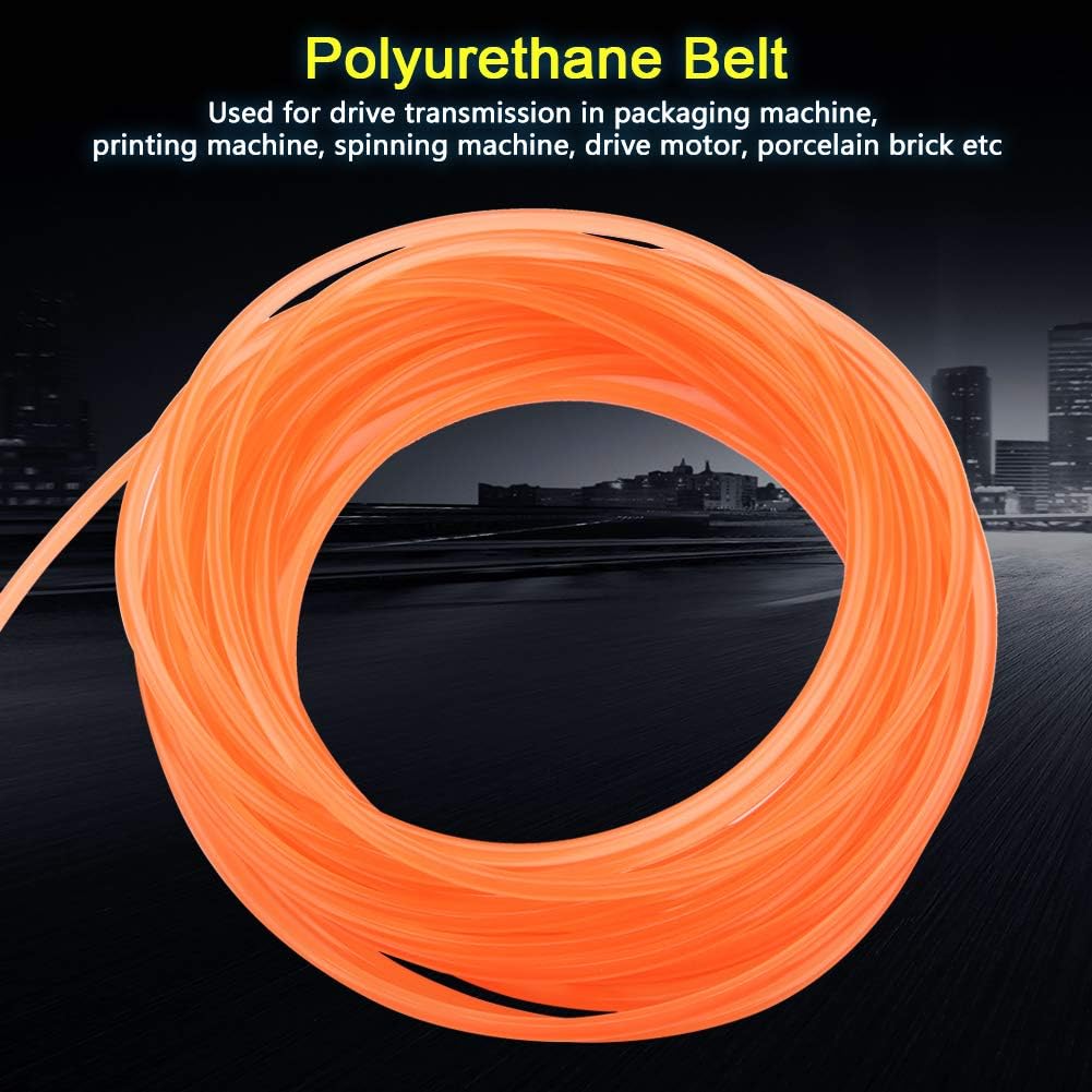 Wifehelper PU Belt Circular Section Smooth Surface Transmission Belt PU High Performance Round Urethane Transmission Orange (5mm*10m) - Image 5