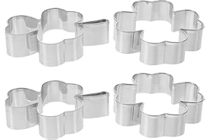BESPORTBLE 4pcs Stainless Steel Shamrock Cookie Cutters Set for St Patrick’s Day Baking, Clover Leaf Moulds