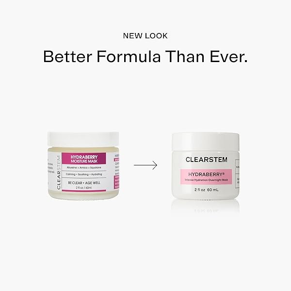 CLEARSTEM HYDRABERRY HYDRATING FACE MASK FOR WOMEN – NIGHT MASK FOR SLEEPING FOR WOMEN WITH CERAMIDES, ARNICA & MAGNESIUM PCA – OVERNIGHT MASK FOR EVENING HYDRATION TO NOURISH & PROTECT SKIN BARRIER