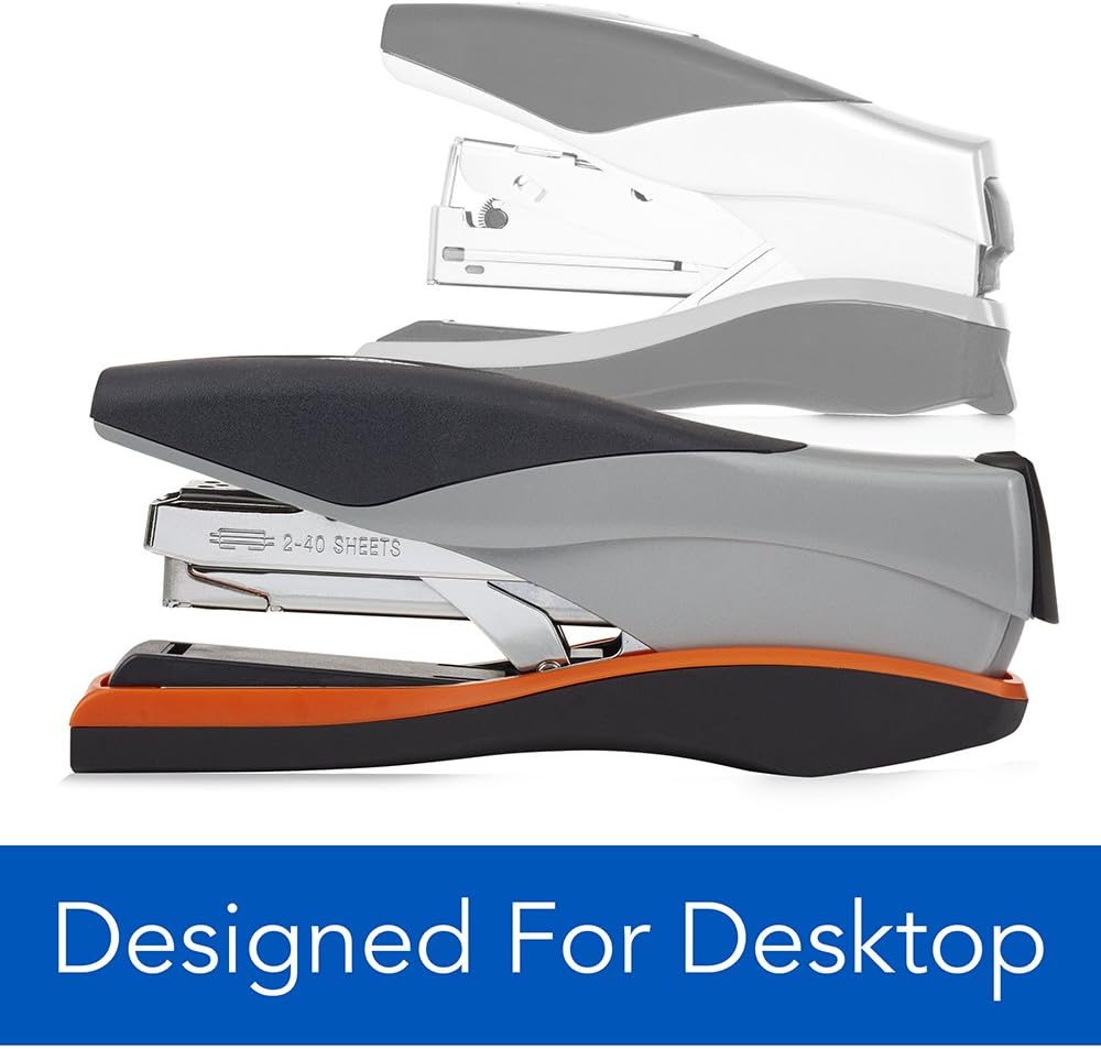 Swingline Stapler, Optima 40, Full Strip, Desktop Stapler, 40 Sheet Capacity, Reduced Effort Stapler for Office Desk Accessories and Home Office Supplies, Orange/Silver/Black, Full Size (87845) : Office Products