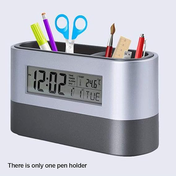Yooha Digital Alarm Clock & Pen Holder, 2 in 1 Desk Pen