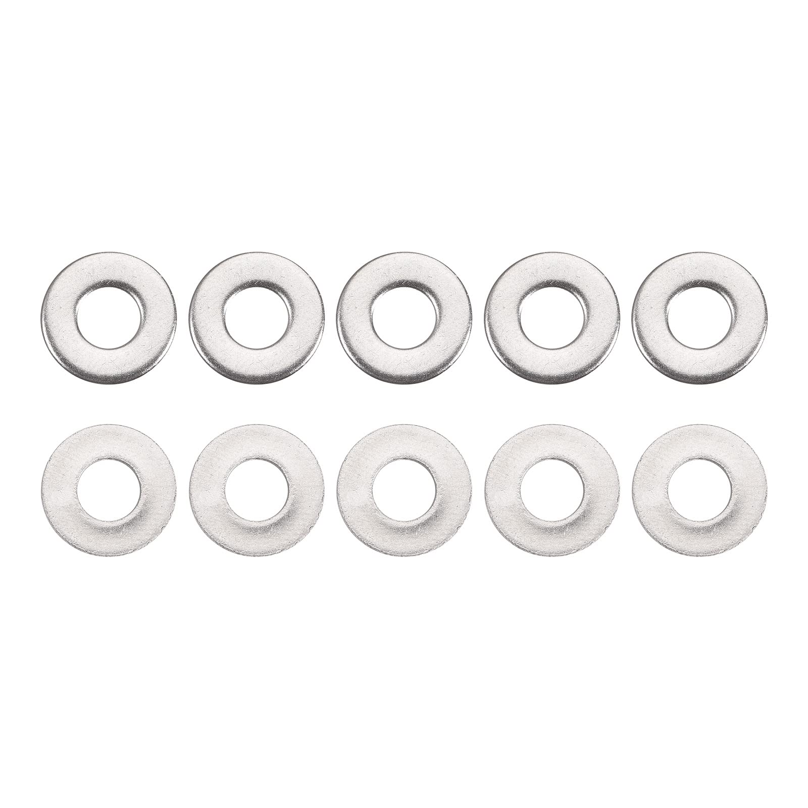 DTGN 12.5mmx1mm(ODxT) 304 Stainless Steel Flat Washers - 100Pack - Good for #10 Industrial Machinery Screw Bolt - Flat Ring Gaskets - Silver Tone