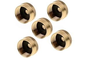 YOUHO 5pcs Brass Refill Cap 1 LB Propane Bottle Cap Gas Tank Cylinder Sealed Cap Protect Cap