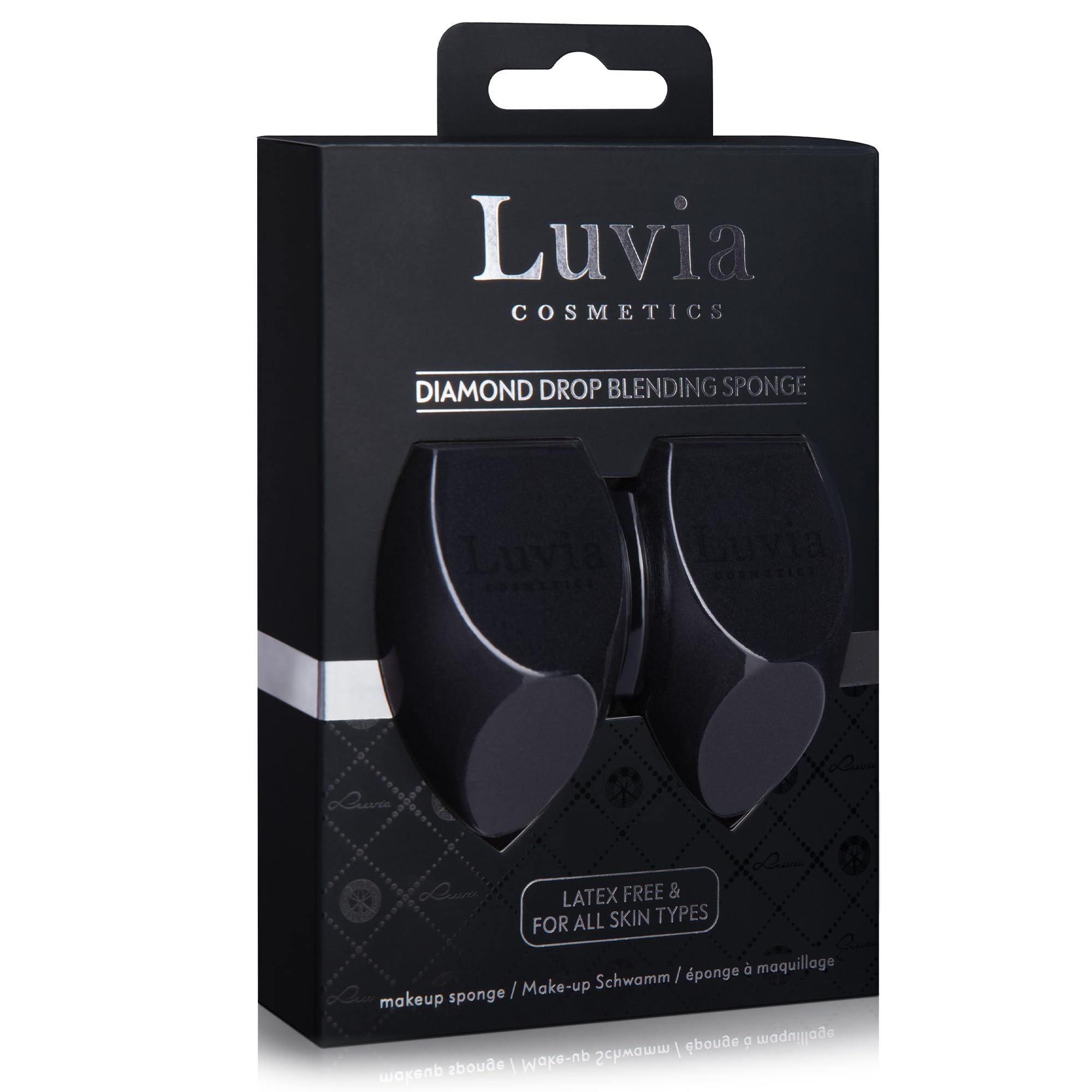 Makeup Sponge Set in Diamond Shape Luvia Cosmetics Makeup Blender Black