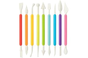UUSYCUN 9PCS Clay Tools for Kids & Adult, UUSYCUN Plastic Air Dry Clay Tool Kit, Double-Head Sculpting Tools for Pottery, Polymer, Air Dry Clay, Modeling, Shaping, Cake Decoration
