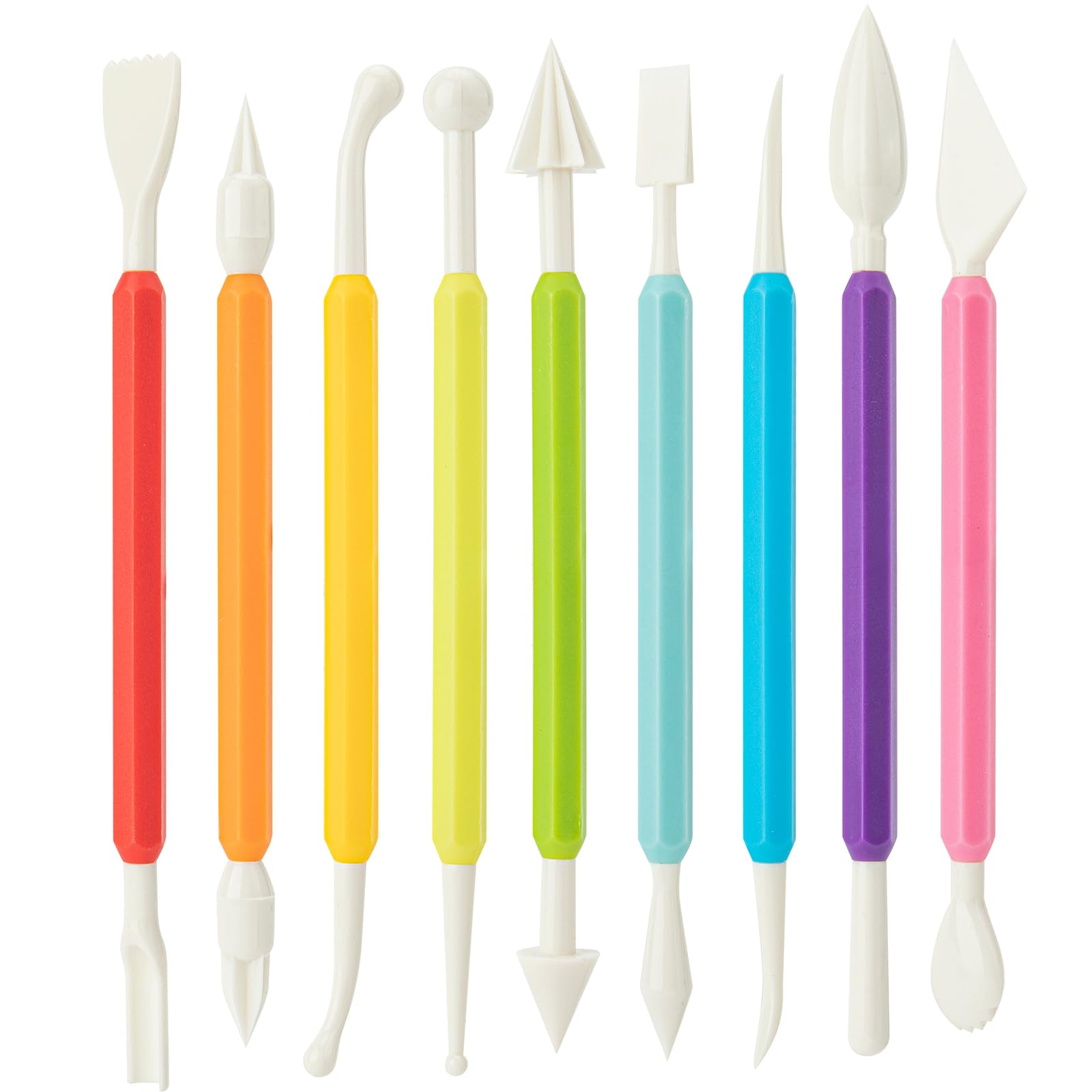 UUSYCUN 9PCS Clay Tools for Kids & Adult, UUSYCUN Plastic Air Dry Clay Tool Kit, Double-Head Sculpting Tools for Pottery, Polymer, Air Dry Clay, Modeling, Shaping, Cake Decoration