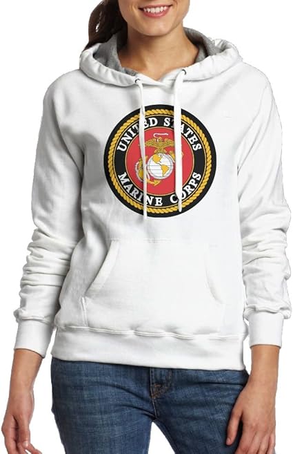 Rain Sports USMC (United States Marine Corps) Women's Pockets Hooded Sweatshirt at Amazon Women 