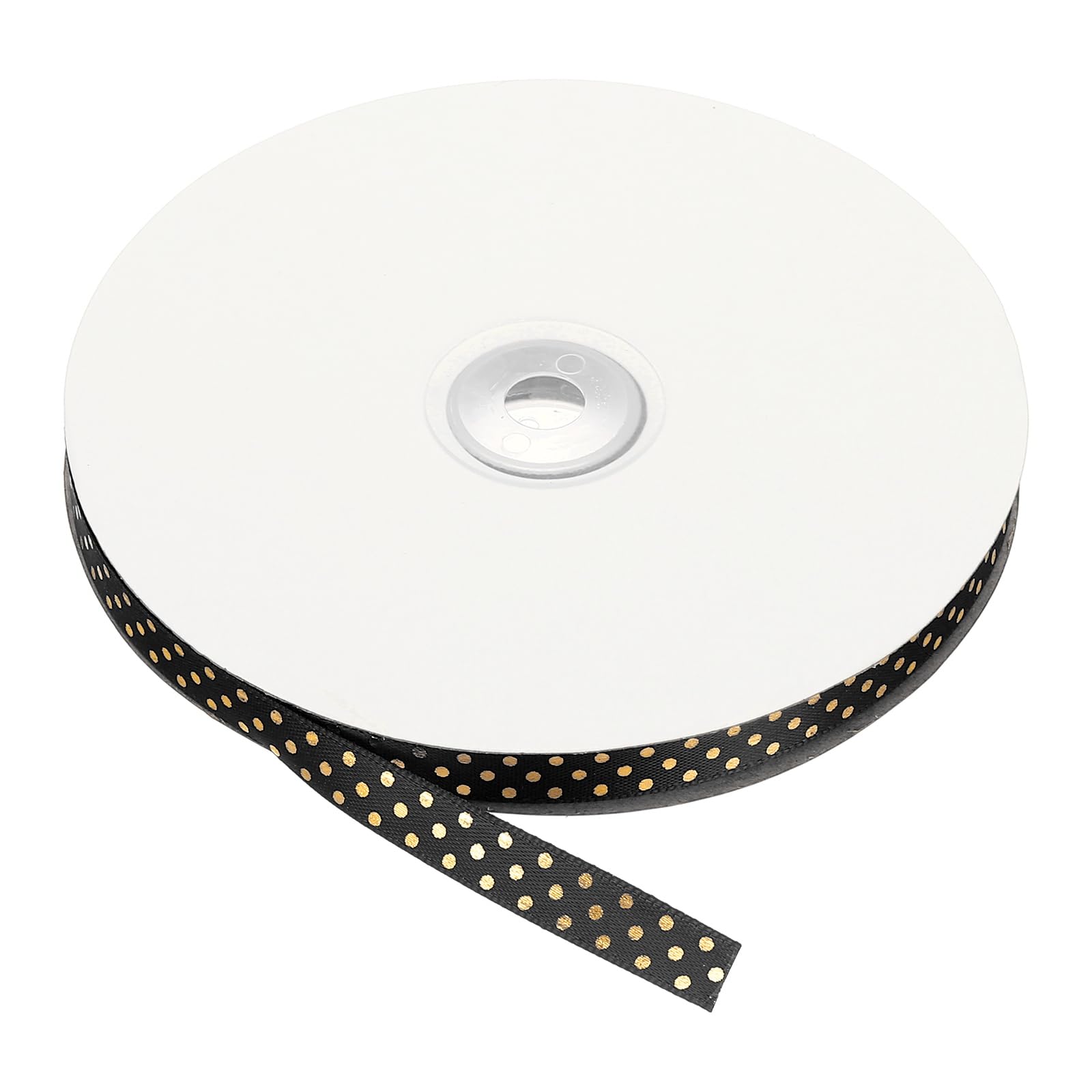 Photo 1 of MECCANIXITY Grosgrain Ribbons 75 Yards 3/8 Inch Black Polka Dots Ribbon Bow Decoration for Crafts Gift Wrapping Wedding DIY Handmade Decoration