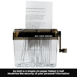 JIKIOU Mini Hand Shredder Portable Paper Shredder
