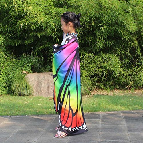 Monarch Butterfly Wings,Kemilove Prop Soft Fabric Butterfly Wings Shawl Fairy Ladies Nymph Pixie Costume Accessory (Kid,136108CM, Multicolor)