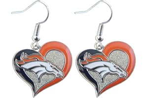 AMINCO NFL Denver Broncos Swirl Heart Earrings