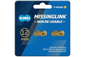 KMC Missing Link 7,8,9,10,11,12 Speed Silver/Gold (New Blue Packing) (12-Speed, 5.2mm, Non re-usable, Gold)