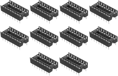 sourcing map 20Pcs DIP IC Socket Adapter 16 Pin 2.54mm Pitch Flat Circuit Chip