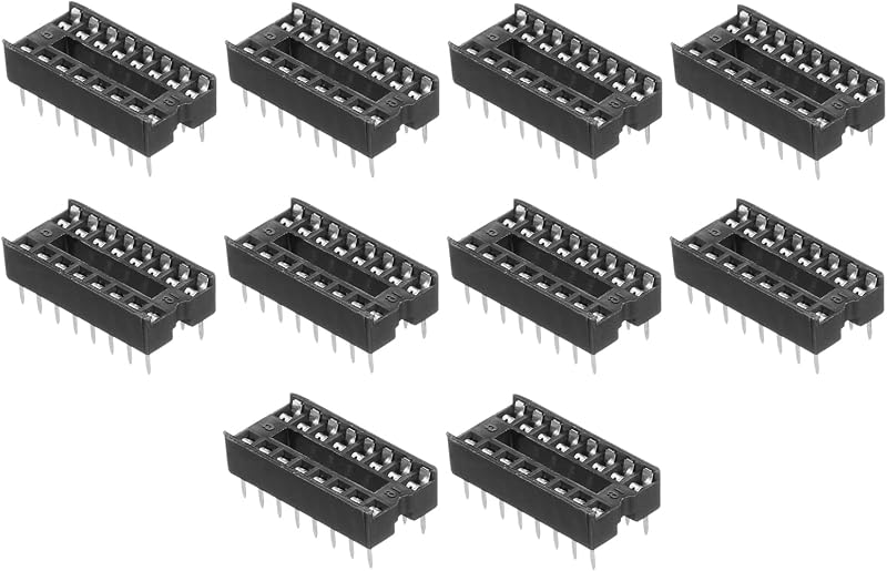 sourcing map 20Pcs DIP IC Socket Adapter 16 Pin 2.54mm Pitch Flat Circuit Chip
