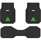 FLORICH Car Floor Mats, Heavy Duty Floor Mats for Cars, 3 Piece All-Weather Floor Mats with Anti-Slip Backing, Universal Trim-to-Fit, Waterproof Automotive Floor Mat for Cars Trucks SUV (Green)