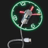 Soseelnee USB Clock Fan with Real Time Display, Mini Portable Flexible Cooling Fans with Led Light for Home Office (1)
