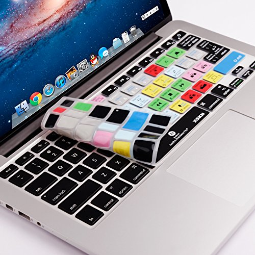 XSKN Adobe Premiere Shortcuts Keyboard Skin Silicone Hotkeys Keyboard Cover for Macbook Air 13 & Macbook Pro 13 15 17, Retina (US / European ISO Keyboard)