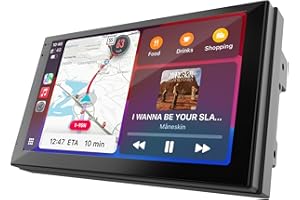Haudio 7 Inch Double Din Car Stereo Touchscreen Wireless CarPlay Screen for Car & Android Auto Head Unit for All Cars,Support