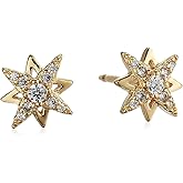Amazon Collection Gold and Rhodium Plated Sterling Silver Cubic Zirconia Earrings