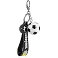 cobee Soccer Gifts Key Chain, Inspirational Silicone Key Rings Football Keychains for Boys Girls Reward Party Favors
