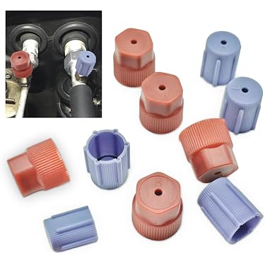10-Piece R134a A/C Valve Cap Set – 13mm & 16mm Low/High Pressure Port Caps For Car AC Recharge & Maintenance