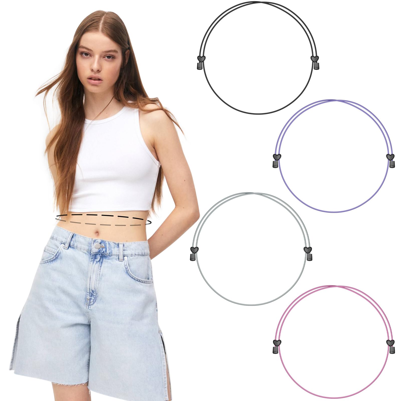 Photo 1 of **2 PIECES**WDG 4pcs Crop Tuck Band,Tuck Band Adjustable Band,croptuck Adjustable Band,Crop Band for Tucking Shirts,Shirt Stays Belt for Men/Women (Multicolor,L)