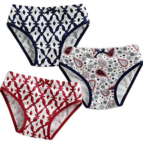 Vaenait Baby Toddler Kids Girls Briefs 3-Pack Underwear Set Paisley L(6-7Y)