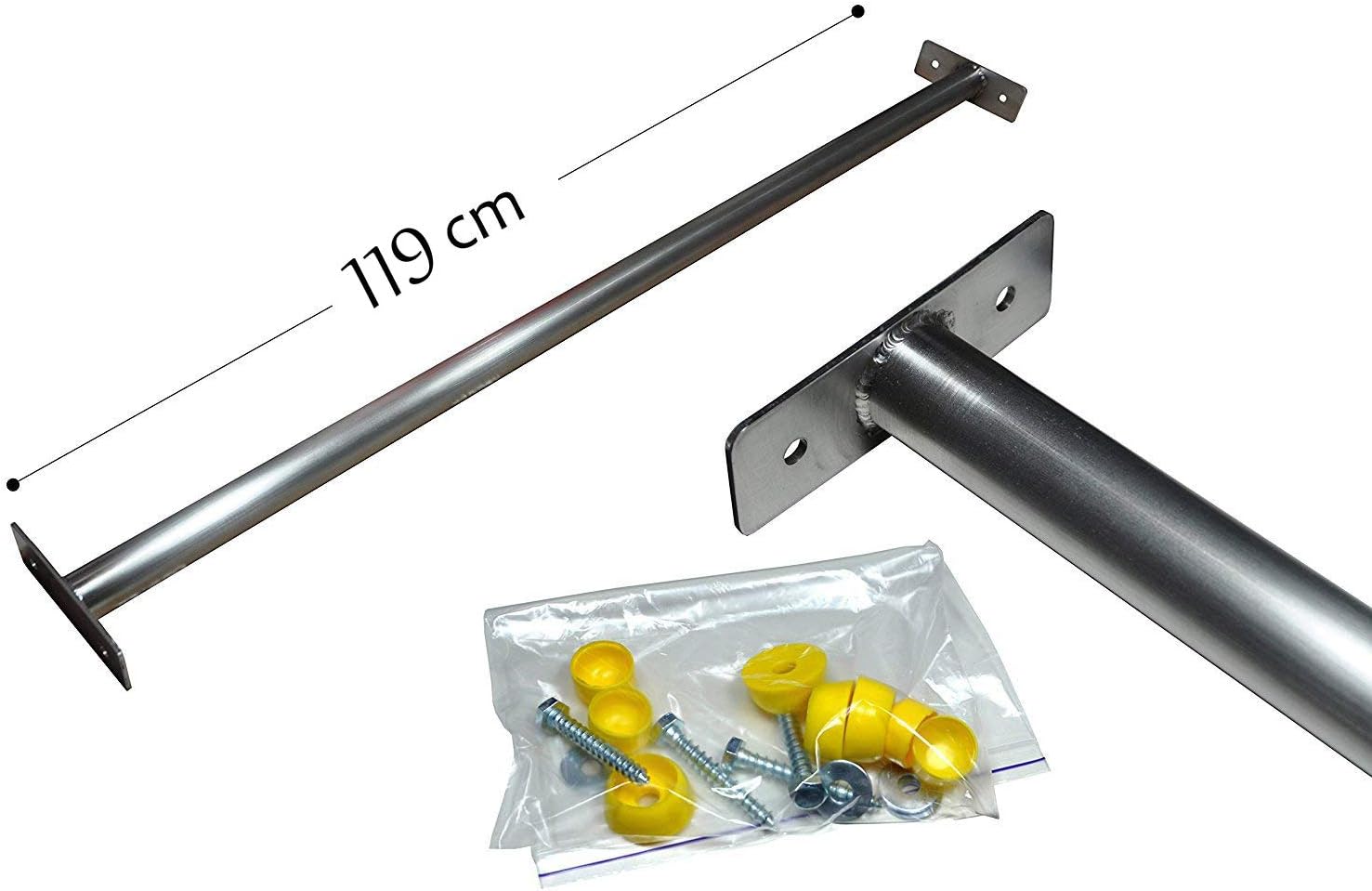 CHYRKA Turnstange aus Edelstahl V2A 119 cm Reckstange Einzelturnreck Turnreck Kletterstange